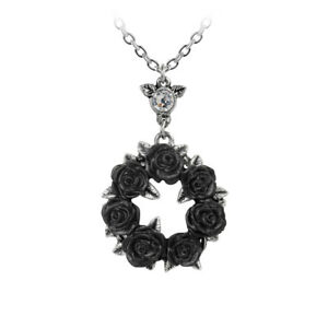 【貨物輸送無料】付属物 頸飾り ゴシックペンダントリングローズネックレスローズgenuine alchemy gothic ciondolo  ring o rose  donna nero collana rose ジュエリー・アクセサリー-ネックレス・ペンダント