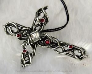 【貨物輸送無料】付属物 頸飾り ゴシッククロスリングサイズゴシックイエスalchemy gothic spinosa croce anello handspan taglia l gotico strega pagan crocifisso ジュエリー・アクセサリー-ネックレス・ペンダント