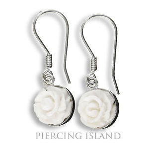 【貨物輸送無料】付属物 頸飾り シルバーイヤリングバラバラorecchini rose bianche rose インチ puro 925er argento a mano bone ser225 ジュエリー・アクセサリー-男女兼用アクセサリー-ネックレス・ペンダント