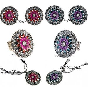【送料無料】アクセサリー ネックレス ビンテージボリウッドネックレスイヤリングvintage bollywood bling etnico fiore di loto cristalli collana orecchini