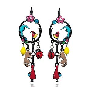 【貨物輸送無料】付属物 頸飾り イヤリングリトルレッドライディングフードクレオールフクシアlol bijoux  orecchini cappuccetto rosso  creoli  fiore fucsia 男女兼用アクセサリー-ジュエリー・アクセサリー