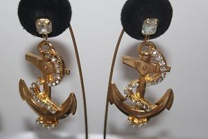 【貨物輸送無料】付属物 頸飾り ゴールドイヤリングbrillanti color oro ancora nautica pendenti lunghi massive orecchini em4 ネックレス・ペンダント-男女兼用アクセサリー