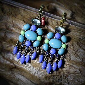 【貨物輸送無料】付属物 頸飾り イヤリングクリップタッセルオリジナルorecchini clip candeliere tassel blu navy verde originale regalo b2 ジュエリー・アクセサリー-男女兼用アクセサリー-ネックレス・ペンダント