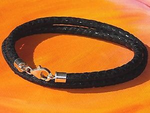 【貨物輸送無料】付属物 頸飾り ブラックレザースターリングライムベイシルバーブレスレットdonna nero snakeprint leather amp; argento sterling braccialetto 地方検事 lyme bay art 男女兼用アクセサリー-ネックレス・ペンダント-ジュエリー・アクセサリー