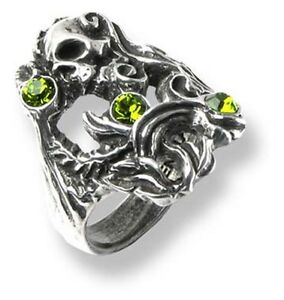 【貨物輸送無料】付属物 頸飾り ゴシックベルエポックピューターアブサンスカルリングalchemy gothic la belle epoque verde di cristallo peltro assenzio skull ring r148 ジュエリー・アクセサリー-男女兼用アクセサリー-ネックレス・ペンダント