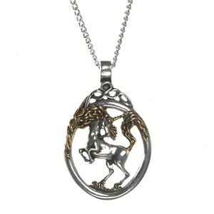 【貨物輸送無料】付属物 頸飾り アルビオンユニコーンゴールドネックレスペンダントalbion magic silver oro placcato collana con pendente unicorno per lo spirito virtuoso ジュエリー・アクセサリー-ネックレス・ペンダント-男女兼用アクセサリー