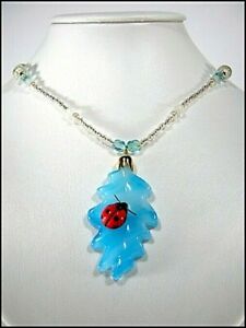 【貨物輸送無料】付属物 頸飾り コリアークリスタルターコイズcollier cristal feuille de chene turquoise ネックレス・ペンダント-男女兼用アクセサリー-ジュエリー・アクセサリー