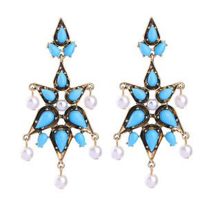 【貨物輸送無料】付属物 頸飾り イヤリングネイルバロックorecchini chiodo dorato grandi candeliere turchese blu barocco matrimonio xx20 男女兼用アクセサリー-ジュエリー・アクセサリー