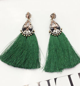 【貨物輸送無料】付属物 頸飾り メッキピンドロップイヤリングorecchini a perno dorato goccia candeliere pompon verde etnico aa19 男女兼用アクセサリー-ジュエリー・アクセサリー