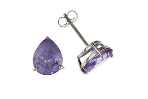【貨物輸送無料】付属物 頸飾り スターリングシルバーラベンダーイヤリングピンナシargento sterling lavanda zirconi orecchini a perno pera nuovo ジュエリー・アクセサリー-男女兼用アクセサリー-ネックレス・ペンダント