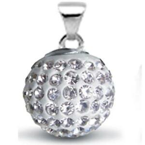 【貨物輸送無料】付属物 頸飾り スターリングシルバーホワイトクリスタルディスコボールペンダントargento sterling bianco 12粍 cristallo 地方検事 discoteca palla ciondolo nuovo ジュエリー・アクセサリー-男女兼用アクセサリー