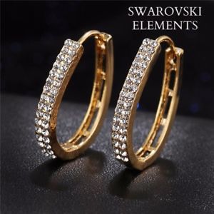 【貨物輸送無料】付属物 頸飾り スワロフスキーエレメントブランboucles doreilles croles ovale swarovski elements plaqu or jaune ou blanc 男女兼用アクセサリー-ネックレス・ペンダント-ジュエリー・アクセサリー