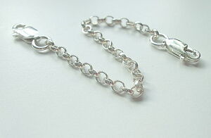 【貨物輸送無料】付属物 頸飾り スターリングシルバーネックレスエクステンダーダブルバックルチェーンargento sterling collana extender, doppia fibbia catena di estensione 410cms 男女兼用アクセサリー-ネックレス・ペンダント-ジュエリー・アクセサリー