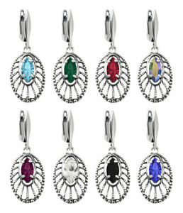 【貨物輸送無料】付属物 頸飾り スターリングシルバーイヤリングスワロフスキーargento sterling orecchini forma ovale realizzato con 4228 cristalli swarovski  10 粍 男女兼用アクセサリー-ネックレス・ペンダント-ジュエリー・アクセサリー
