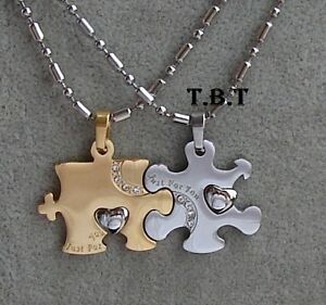 【貨物輸送無料】付属物 頸飾り ダブルパズルペンダントネックレスドナオロdoppio puzzle acciaiostainless steelcoppia ciondoli collana uomodonna oro ネックレス・ペンダント-ジュエリー・アクセサリー-男女兼用アクセサリー