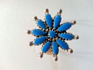 【貨物輸送無料】付属物 頸飾り ターコイズリングマルゲリータフォーム  anello 地方検事 donna  インチ argento con turchese a forma di margherita ネックレス・ペンダント-ジュエリー・アクセサリー