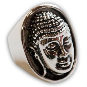 【貨物輸送無料】付属物 頸飾り リングステンレススチールシールリングbuddha anello acciaio inox massiccio anello con sigillo donna uomo testa 男女兼用アクセサリー-ジュエリー・アクセサリー-ネックレス・ペンダント