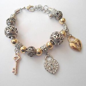 【貨物輸送無料】付属物 頸飾り カフシルバーカッパーゴールドペンダントハートキーbracciale donna colore argento rame oro ciondoli cuore chiave , zirconi 61 l 男女兼用アクセサリー-ネックレス・ペンダント