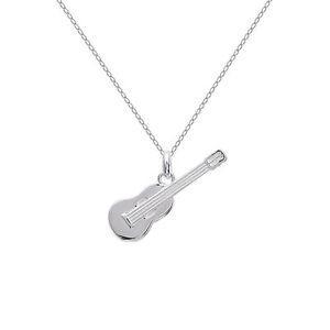 【貨物輸送無料】付属物 頸飾り コリアーアルジェントマッシフcollier guitare en argent massif  longueur au choix 45糎 ou 50糎 ジュエリー・アクセサリー-ネックレス・ペンダント