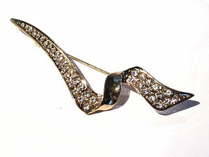【貨物輸送無料】付属物 頸飾り ？胸飾りbijou alliage dor broche strass signe covanni brooch ジュエリー・アクセサリー-男女兼用アクセサリー