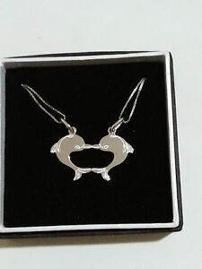 【貨物輸送無料】付属物 頸飾り ペンダントイルカネックレスシルバー2 collane con ciondolo delfini , インチ argento 925 , nuovo con garanzia ネックレス・ペンダント-ジュエリー・アクセサリー-男女兼用アクセサリー