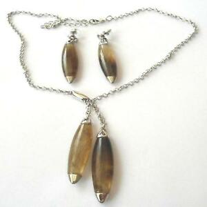 【送料無料】アクセサリー　ネックレス　ファッションネックレスイヤリングシルバーカラーparure gran moda collana e orecchini colore argento con opali pendenti 345 j｜hokushin