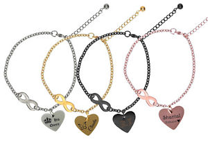 【貨物輸送無料】付属物 頸飾り ステンレススチールペンダントブレスレットid bracciale インチ acciaio inox ciondolo cuore e infinito  incisione a scelta ジュエリー・アクセサリー-ネックレス・ペンダント