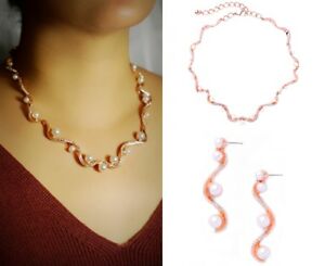 【送料無料】アクセサリー ネックレス コリアーコートparrure collier boucles doreilles serpent tortu perle ras du cou retro