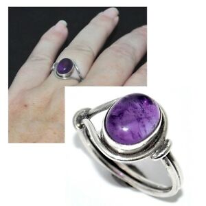 【貨物輸送無料】付属物 頸飾り アルジェントマッシフカボションバイオレットリングbague en argent massif 925 cabochon amthyste violet t 52 et 54 bijou ring ジュエリー・アクセサリー-ネックレス・ペンダント
