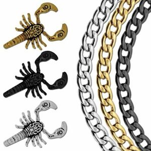 【貨物輸送無料】添え物 頸飾り チェーンネックレスペンダントペンダントゴシックカニキットacciaio collana catena  pendente ciondolo scorpione granchio gotico uomini kit