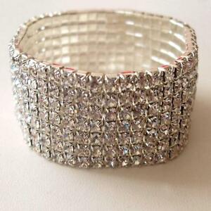 【貨物輸送無料】付属物 首飾り テニスブレスレットカラーシルバーbracciale tennis  donna elastico colore argento 7 file di zirconi bianchi  20