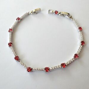 【貨物輸送無料】付属物 首飾り テニスブレスレットシルバールビーメートルbracciale tennis donna colore argento con zirconi  e rubini 19,5   22 珊 326 m