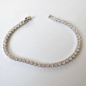 【貨物輸送無料】付属物 首飾り テニスブレスレットシルバーカラーbracciale tennis donna colore argento con zirconi bianchi 17,5 珊  247 u
