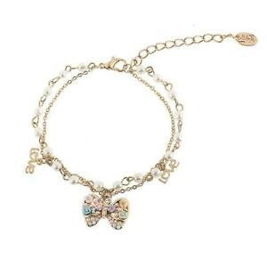 【貨物輸送無料】付属物 首飾り カフゴールドbracciale donna didofa dfb149 gold dorato perle bianche farfalla 3d love