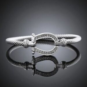 【貨物輸送無料】付属物 首飾り ブレスレットトルサードシュヴァルマニラシガーアルジェントjonc bracelet acier torsade fer a cheval manille createur argent