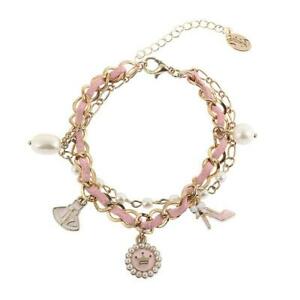 【貨物輸送無料】付属物 首飾り カフピンクホワイトパールbracciale donna didofa dfb138b gold dorato charms rosa perle bianche