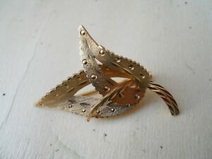 【貨物輸送無料】添え物 頸飾り 変わり種ancienne broche gl dore dcor de feuilles vers 1950