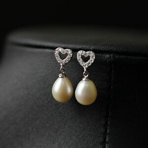 【貨物輸送無料】付属物 首飾り アルジェントboucles doreilles clous perle de culture blanche argent massive 925 coeur