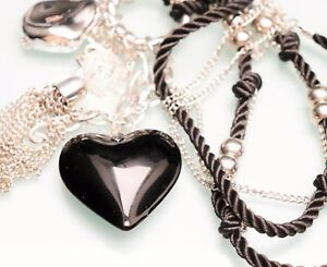 【貨物輸送無料】付属物 首飾り ボニータボールチェーンネックレスnero argento bonita charm statement donna cuore sfera collana catena 60 珊