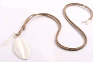 【貨物輸送無料】付属物 首飾り レザーベージュチェーンシルバークリスタルシートle bijou インチ pelle catena beigeargento foglio cristallo 80 珊