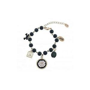 【貨物輸送無料】付属物 首飾り カフゴールドブラックゴールドペンダントbracciale donna didofa dfb160a gold dorato nero charms pendenti
