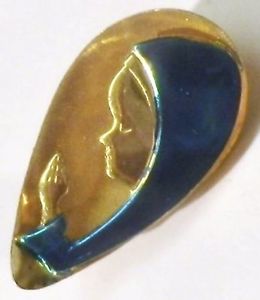 【貨物輸送無料】付属物 頸飾り ビンテージbroche bijou vintage couleur or prire religieux couleur bleu vernis  2522 男女兼用アクセサリー-ネックレス・ペンダント
