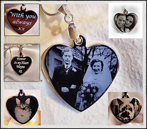 【送料無料】アクセサリー　ネックレス　ネックレスカスタムメッセージペンダントcollana dogtag personalizzato, inciso ciondolo cuore con foto e messaggio