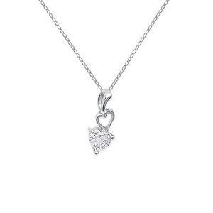 【送料無料】アクセサリー　ネックレス　コリアークールアルジェントジルコニウムcollier coeur en argent et zirconium longueur au choix 45cm ou 50cm｜hokushin