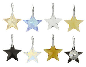 【貨物輸送無料】付属物 頸飾り ピアススターリングシルバースタースワロフスキーorecchini argento sterling realizzato con 6714 star 28 粍 cristalli swarovski 男女兼用アクセサリー-ジュエリー・アクセサリー