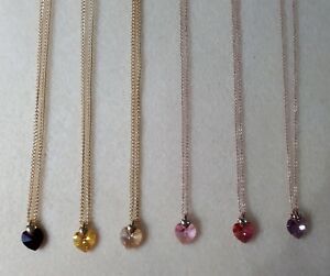 【貨物輸送無料】付属物 頸飾り ネックレススワロフスキークリスタルハートペンダントハンドメイドcollane donna con cristallo swarovski piccolo cuore ciondolo インチ sei colori fqli fatto a man ジュエリー・アクセサリー-男女兼用アクセサリー