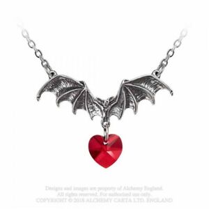 【貨物輸送無料】付属物 頸飾り ゴシックハートチェーンネックレスペンダントスワロフスキーalchemy england gothic cuore collana catena ciondolo di swarovski vampiro loveheart ジュエリー・アクセサリー-男女兼用アクセサリー-ネックレス・ペンダント