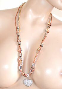 【送料無料】アクセサリー　ネックレス　ロングネックレスシルバーピンクゴールドペンダントハートサンバレンティーノcollana lunga argento oro rosa donna ciondolo cuore regalo san valentino f260