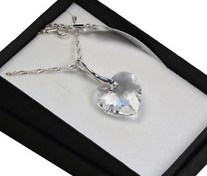 【送料無料】アクセサリー　ネックレス　ネックレススワロフスキークリスタルクリスタル925 collana dargento realizzato con cristalli swarovski * crystal clear * cuore