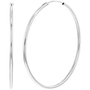 【貨物輸送無料】付属物 頸飾り スターリングシルバーイヤリングargento sterling 925 semplice infinito grande orecchini a cerchio per giovani o ジュエリー・アクセサリー-男女兼用アクセサリー
